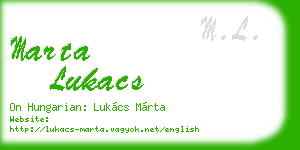 marta lukacs business card